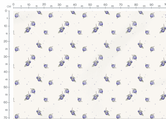 Tissu Imprimé Fruits Prunes, 4 coloris et 10 tissus au choix – Image 3