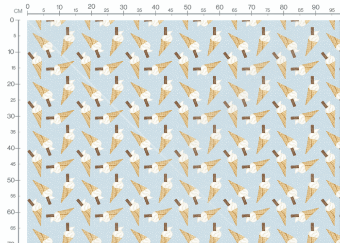 Tissu Imprimé Glace Bleu Pois, 10 tissus au choix – Image 3