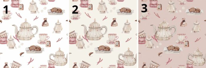 Tissu Imprimé Gouter Vintage, 3 coloris et 10 tissus au choix – Image 4