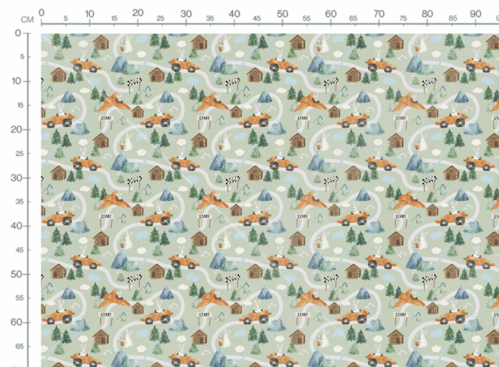 Tissu Imprimé Lapin Carotte Voiture, 10 tissus au choix – Image 3