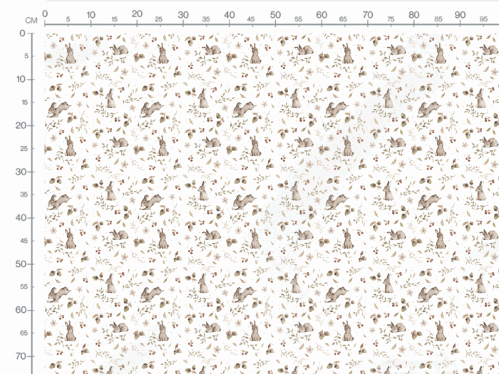 Tissu Imprimé Lapin Mignon Bois, 3 coloris et 10 tissus au choix – Image 2