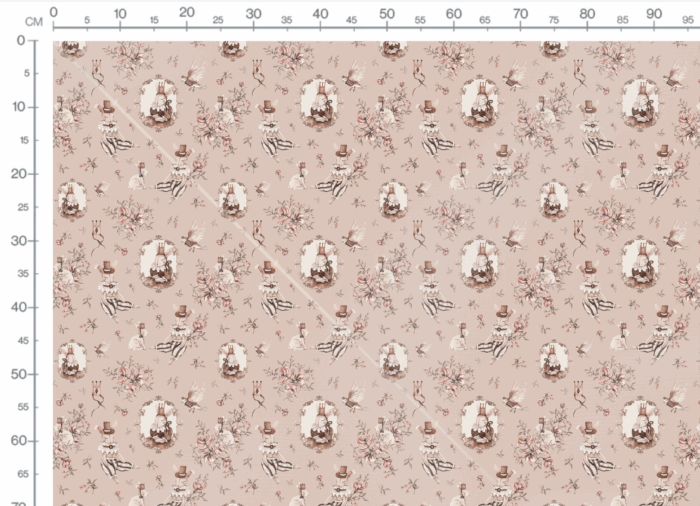 Tissu Imprimé Lapin Vintage Fleurs Rose, 10 tissus au choix – Image 2