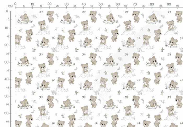 Tissu Imprimé Ourson Foret Dessin, 10 tissus au choix – Image 2
