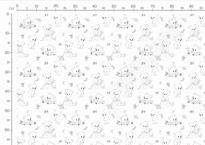 Tissu Imprimé Ourson Foret Dessin Blanc, 10 tissus au choix – Image 3