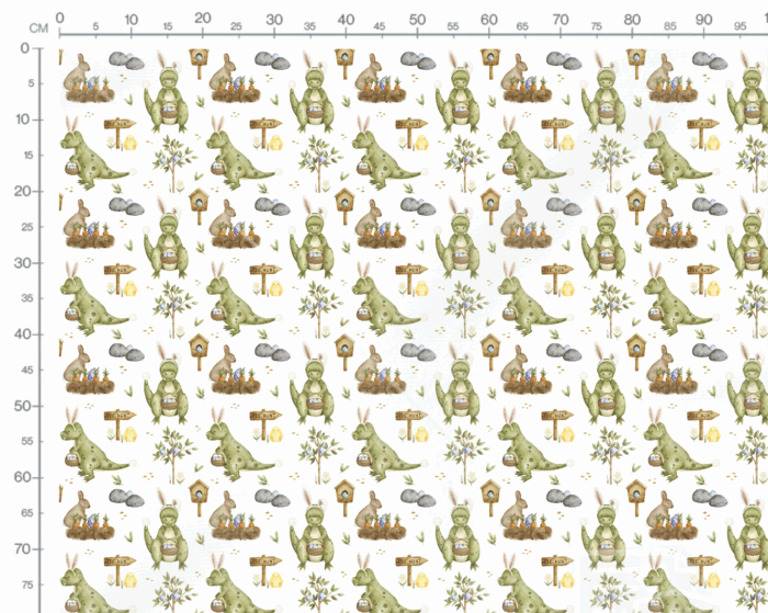 Tissu Imprimé Paques Dinosaure, 10 tissus au choix – Image 3