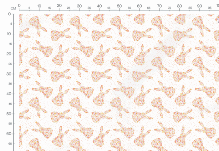 Tissu Imprimé Paques Lapin Petites Fleurs, 10 tissus au choix – Image 3