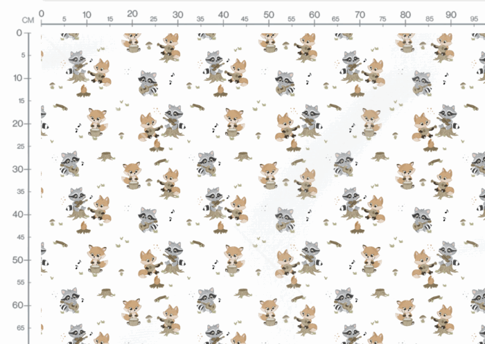 Tissu Imprimé Renard Musicien Blanc, 10 tissus au choix – Image 2