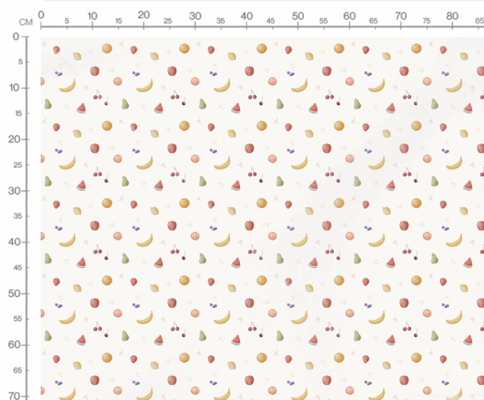 Tissu Imprimé Salade de Fruits Creme, 10 tissus au choix – Image 3