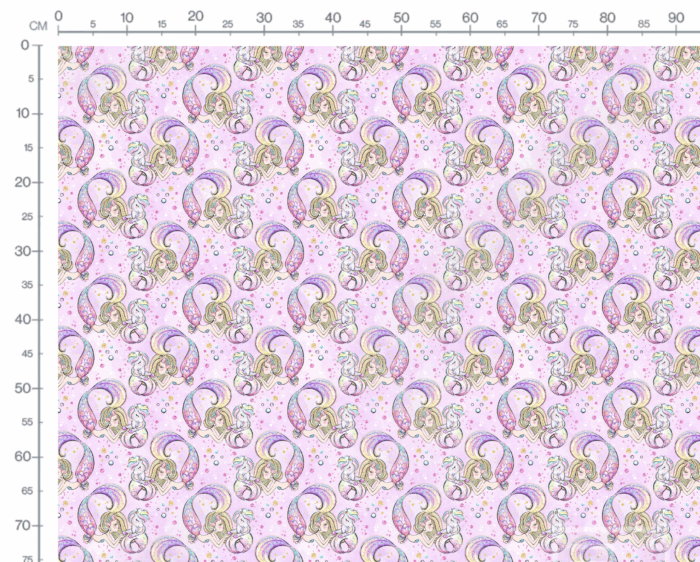 Tissu Imprimé Sirène Licorne Bisou, 10 tissus au choix – Image 3