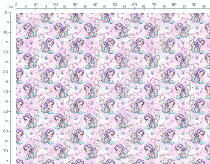 Tissu Imprimé Sirène Licorne Chaton, 10 tissus au choix – Image 3