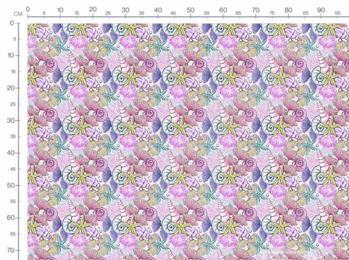Tissu Imprimé Sirène Licorne Coquillages Rose, 10 tissus au choix – Image 3