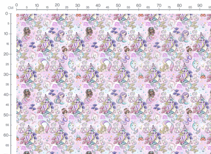 Tissu Imprimé Sirène Licorne et Amis, 10 tissus au choix – Image 3