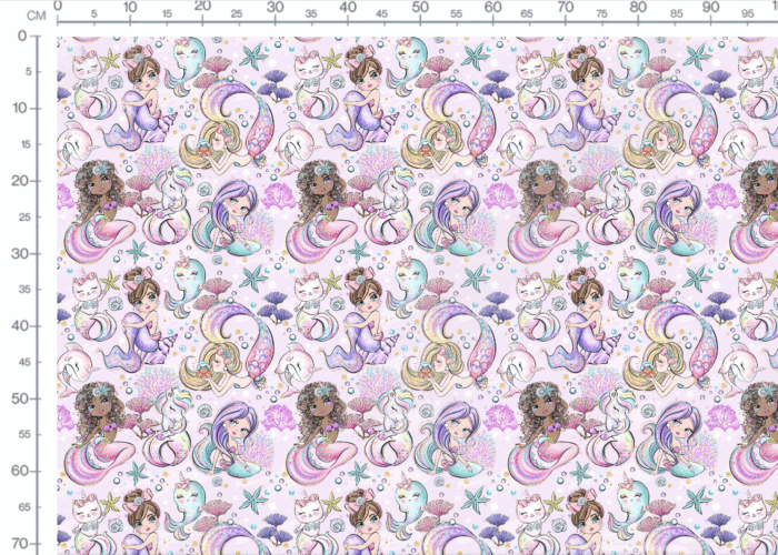 Tissu Imprimé Sirène Licorne Filles, 10 tissus au choix – Image 3