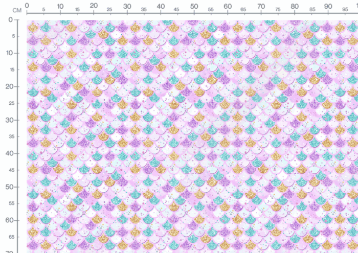 Tissu Imprimé Sirène Licorne Paillettes Rose, 10 tissus au choix – Image 3