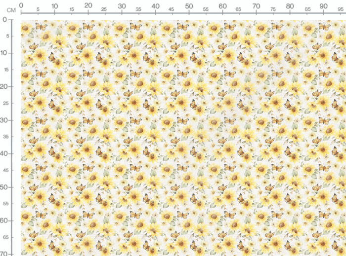 Tissu Imprimé Fleuri Tournesol Aquarelle Papillons Lin, 10 tissus au choix – Image 3