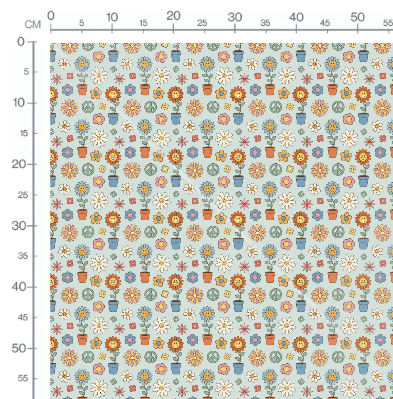 Tissu Imprimé Retro Fleurs Peace, 10 tissus au choix – Image 2