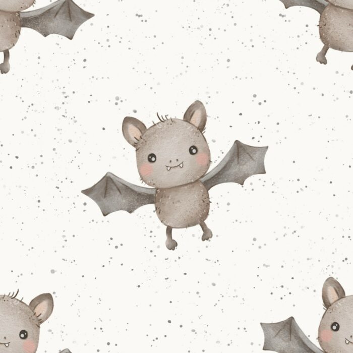 Tissu Imprimé Chauve Souris Halloween Creme, 10 tissus au choix