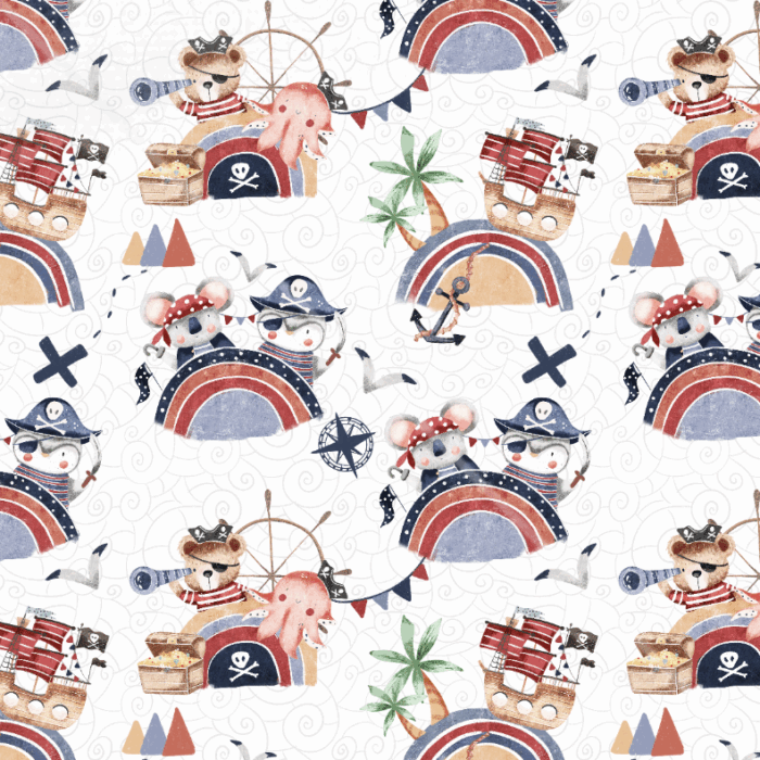 Serviette de table Enfants Animaux Pirates Arc-en-ciel