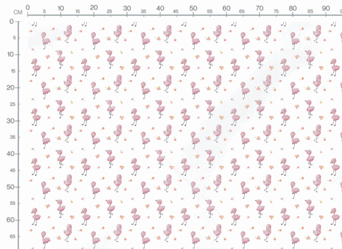 Tissu Imprimé Bébé Flamant Rose Blanc, 10 tissus au choix – Image 3