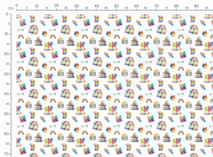 Tissu Imprimé Ecole Arc-en-ciel, 10 tissus au choix – Image 3