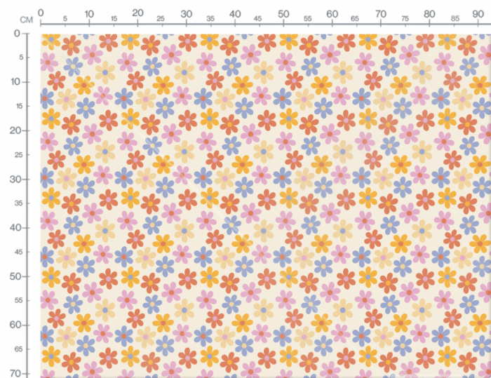 Tissu Imprimé Fleurs Estivales Vanille, 10 tissus au choix – Image 3