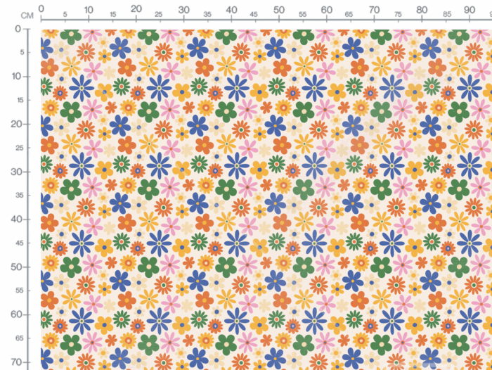Tissu Imprimé Fleurs Ete Vanille, 10 tissus au choix – Image 2