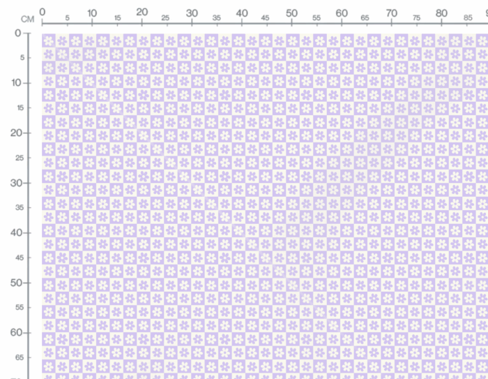 Tissu Imprimé Fleurs Lavande Damier, 10 tissus au choix – Image 3
