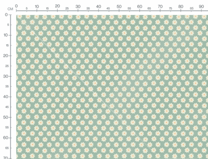 Tissu Imprimé Fleurs Marguerites Menthe, 10 tissus au choix – Image 3