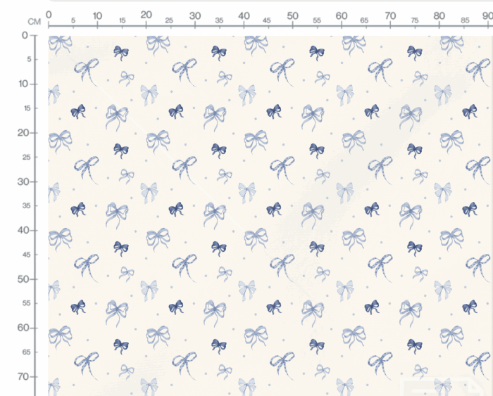 Tissu Imprimé Noeuds et Pois Bleu, 10 tissus au choix – Image 3