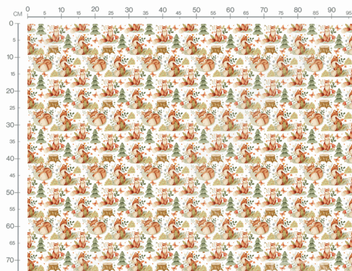 Tissu Imprimé Renard Foret Petit, 10 tissus au choix – Image 3