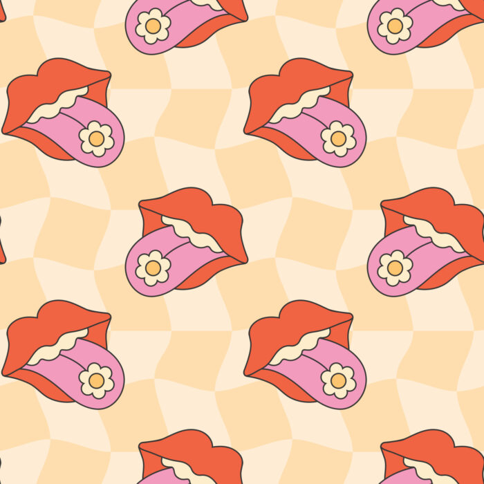 Tissu Imprimé Retro Bouche Fleurs, 10 tissus au choix