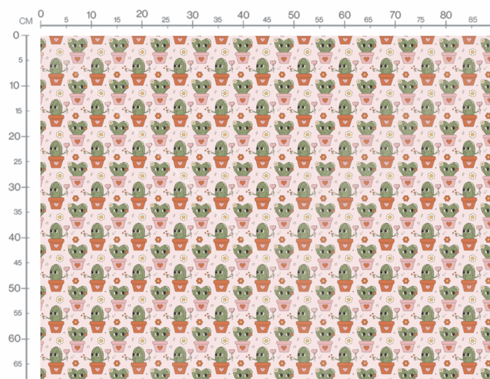 Tissu Imprimé Retro Cactus Coeurs, 10 tissus au choix – Image 3
