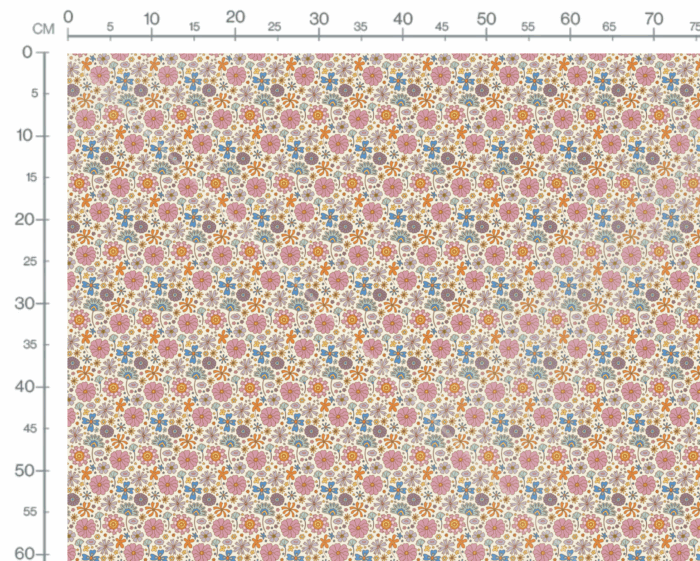 Tissu Imprimé Retro Fleurs Couleurs Vanille, 10 tissus au choix – Image 3