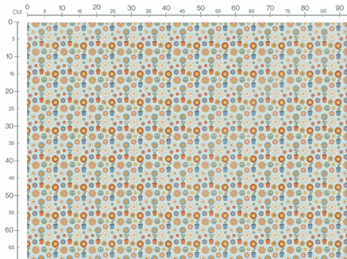 Tissu Imprimé Retro Fleurs Peace, 10 tissus au choix – Image 3
