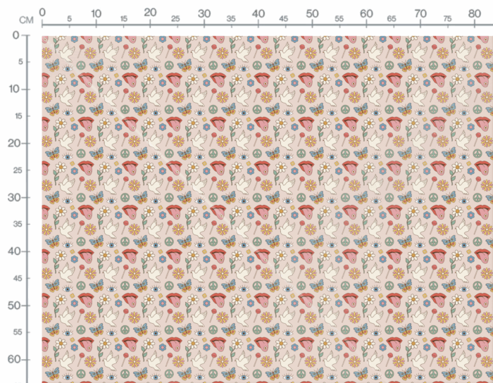 Tissu Imprimé Retro Groovy 70 Blush, 10 tissus au choix – Image 3