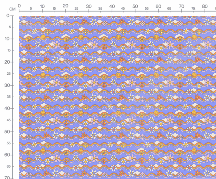 Tissu Imprimé Retro Hippie Ciel Vague, 10 tissus au choix – Image 3