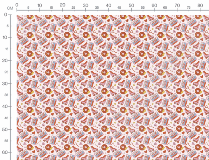 Tissu Imprimé Retro Love Song, 10 tissus au choix – Image 3