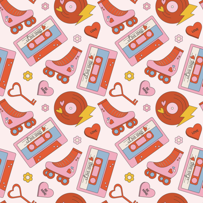 Tissu Imprimé Retro Love Song, 10 tissus au choix