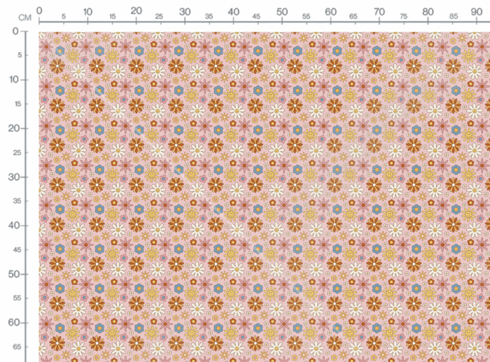 Tissu Imprimé Retro Paquerettes Rose, 10 tissus au choix – Image 3