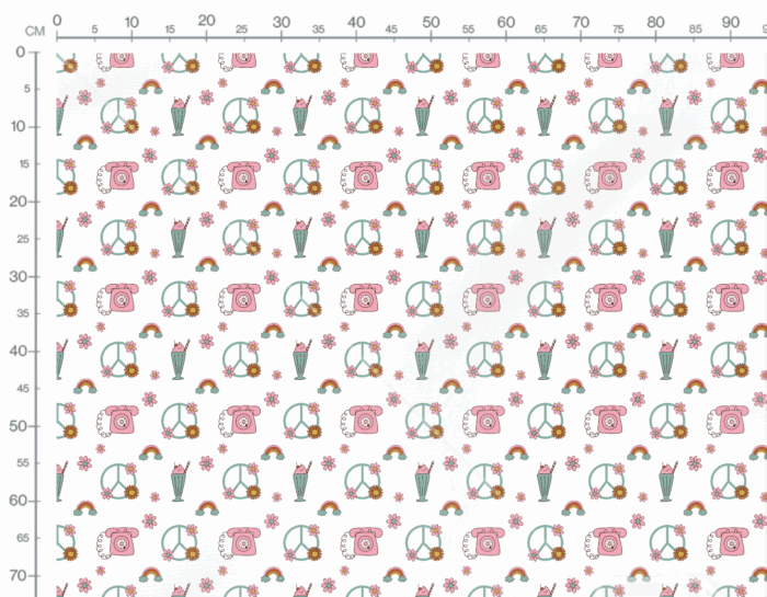 Tissu Imprimé Retro Peace Fleurs, 10 tissus au choix – Image 3