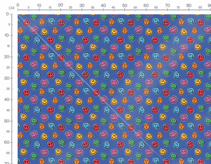 Tissu Imprimé Smile Bleu, 10 tissus au choix – Image 3
