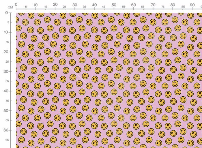 Tissu Imprimé Smiley Rose, 10 tissus au choix – Image 3