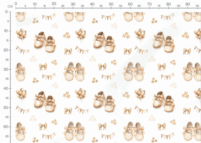 Tissu Imprimé Bébé Chaussures Etoiles, 10 tissus au choix – Image 3