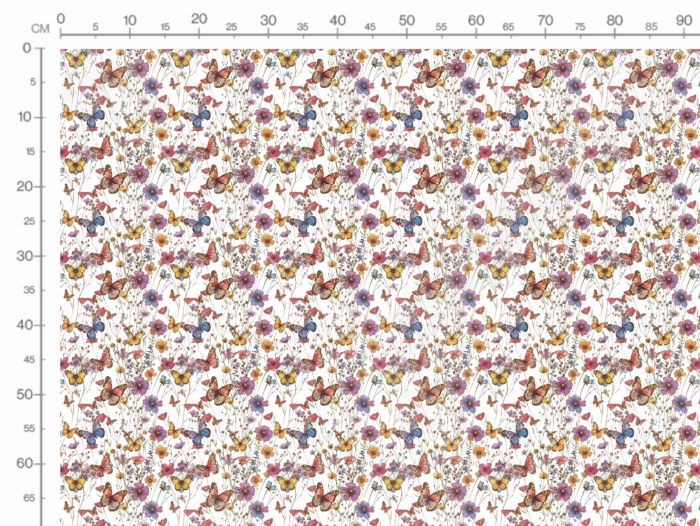 Tissu Imprimé Champs Fleurs Papillons, 10 tissus au choix – Image 3