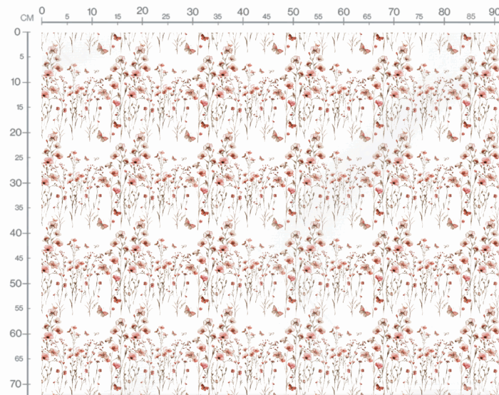 Tissu Imprimé Fleurs Aquarelle Rose Papillons, 10 tissus au choix – Image 3