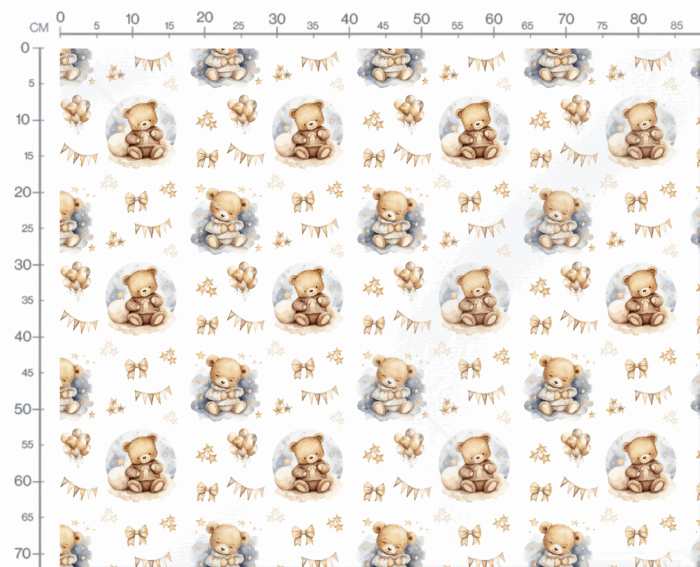 Tissu Imprimé Ourson Ciel Etoiles, 10 tissus au choix – Image 3