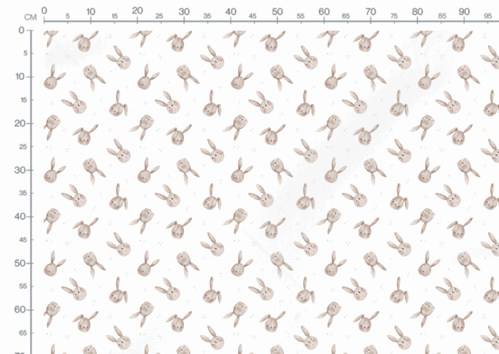 Tissu Imprimé Bébé Lapin Tout Mignon Blanc, 11 tissus au choix – Image 3
