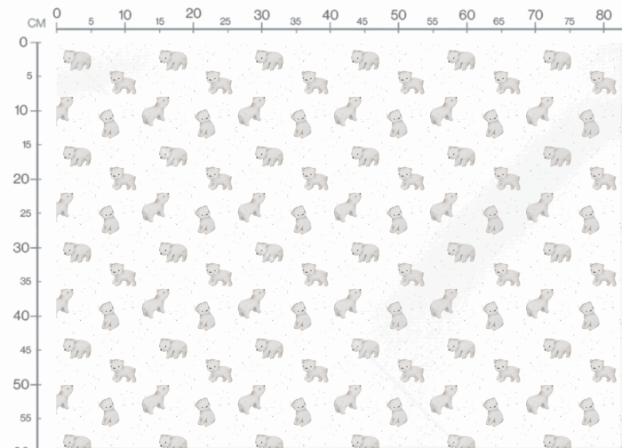 Tissu Imprimé Bébé Ourson Tout Mignon Blanc, 11 tissus au choix – Image 3