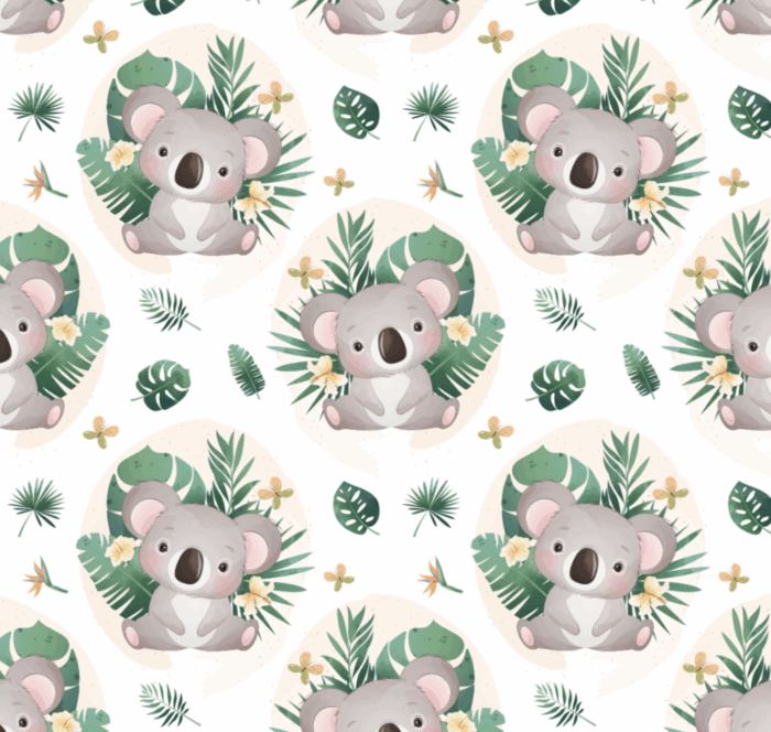 Tissu Exclusif Monstera Koala, 3 tailles et 11 tissus au choix