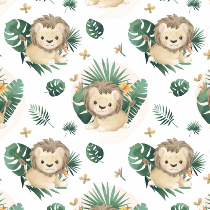 Tissu Exclusif Monstera Lion , 3 tailles et 11 tissus au choix